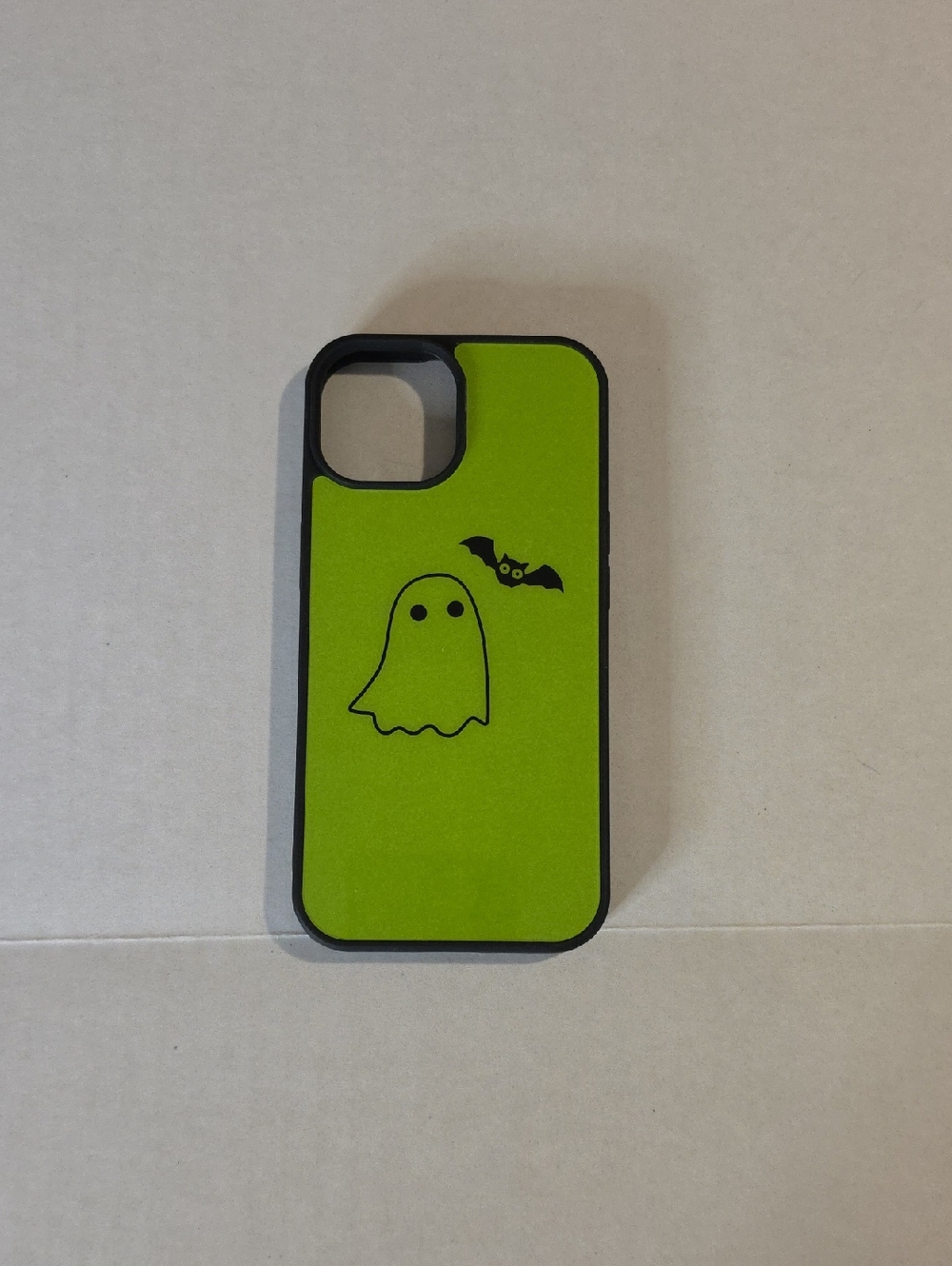 Pink Sky Iphone 14 Lime Green Ghost & Bat Phone Case